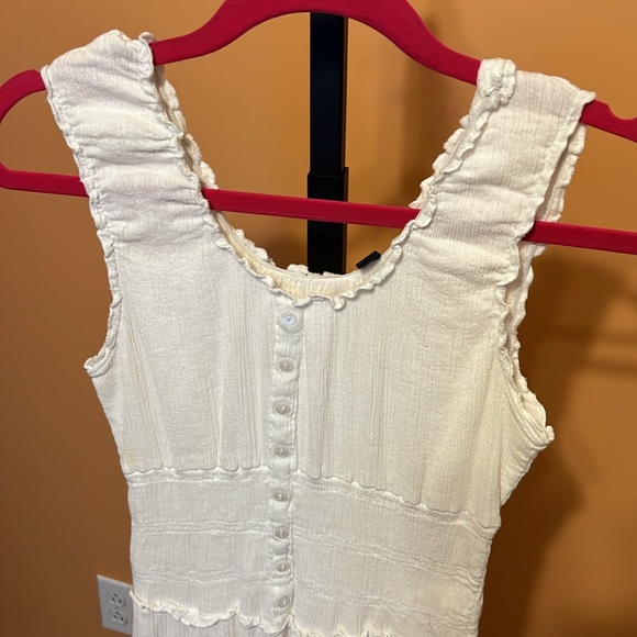 2 100% cotton sleeveless ruffle stretch dress size small - Picture 3 of 12